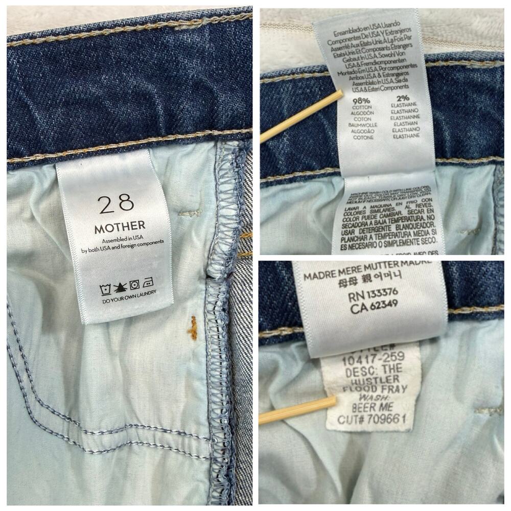 Mother SUPERIOR Hustler Flood Fray size 28 Beer Me Ankle Jeans - Picture 13 of 16